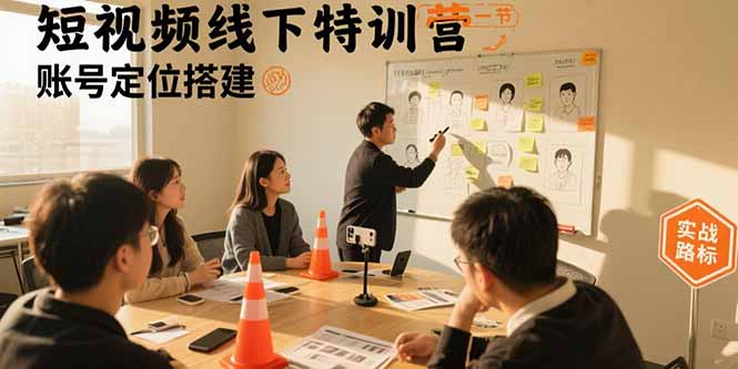 短视频线下特训营：账号定位搭建/口播号拍摄剪辑/直播间流量入口/变现实战
