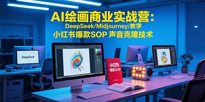 AI绘画商业实战营:DeepSeek/Midjourney/教学 小红书爆款SOP 声音克隆技术
