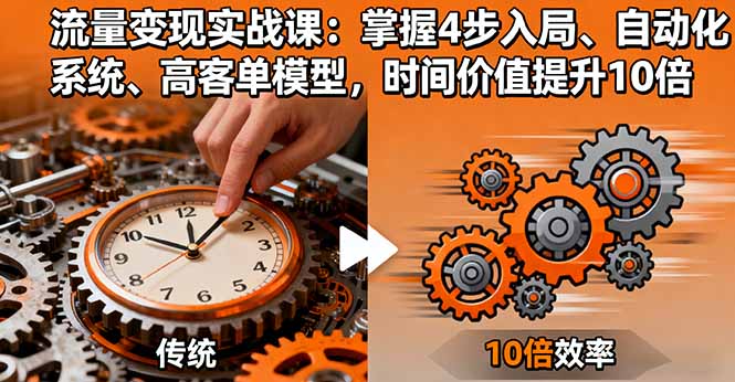 流量变现实战课:掌握4步入局、自动化系统、高客单模型,时间价值提升10倍