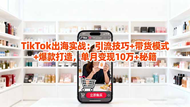 「TikTok出海实战」引流技巧+带货模式+爆款打造,单月变现10万+秘籍