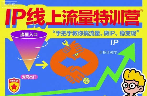 IP线上流量特训营,手把手教你搞流量、做IP、稳变现