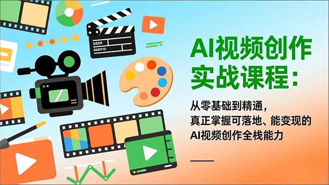 AI视频创作实战课程:从零基础到精通,真正掌握可落地、能变现的AI视频创作全栈能力