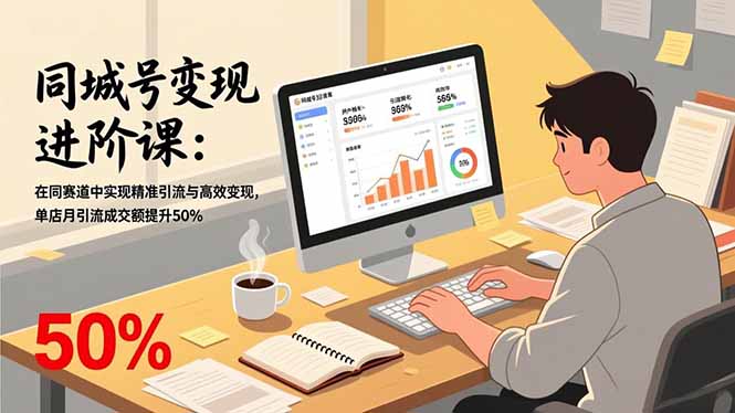 同城号变现进阶课:在同城赛道中实现精准引流与高效变现,单店月引流成交额提升50%