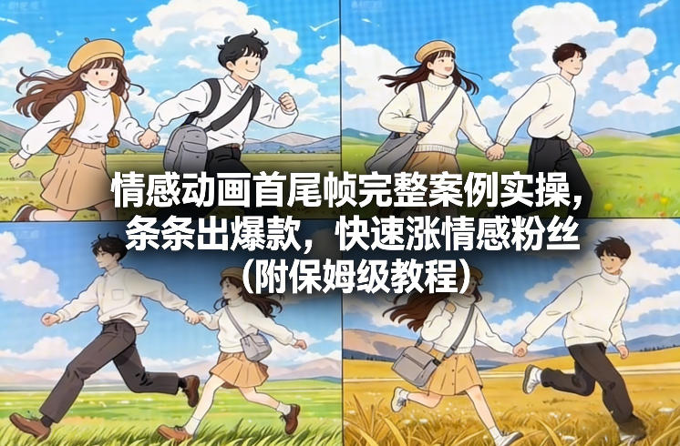 情感动画首尾帧完整案例实操，条条出爆款，快速涨情感粉丝(附保姆级教程)