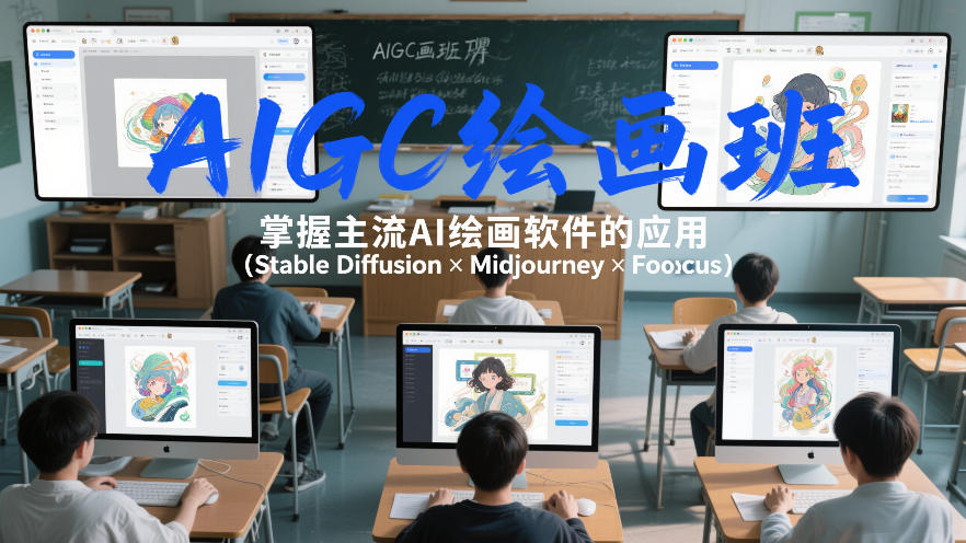AIGC绘画班，掌握主流Ai绘画软件的应用(Stable Diffusion x Midjourney x Fooocus)