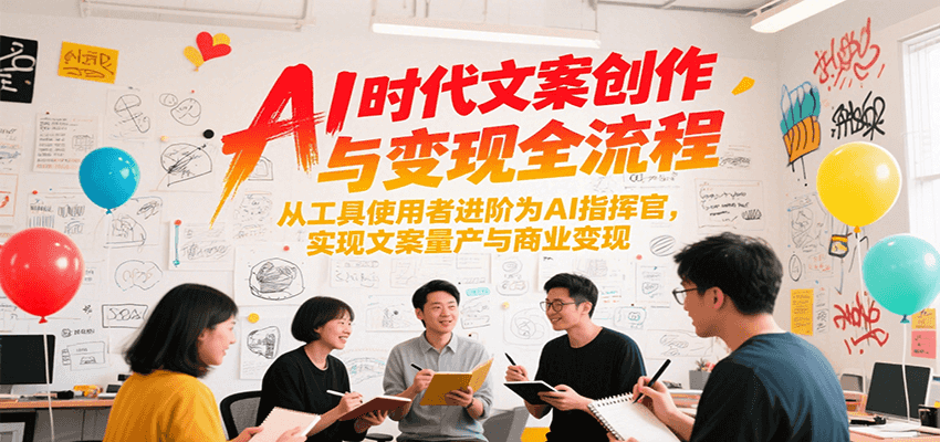 AI时代文案创作与变现全流程,从工具使用者进阶为AI指挥官,实现文案量产与商业变现