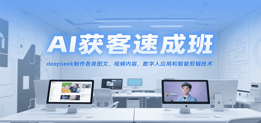 AI获客速成班,deepseek制作各类图文、视频内容,数字人应用和智能剪辑技术
