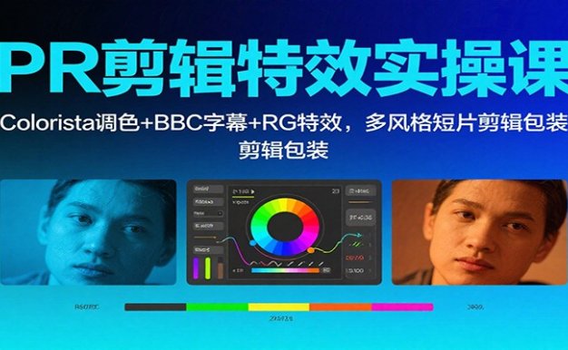 PR剪辑特效实操课:Colorista调色+BBC字幕+RG特效,多风格短片剪辑包装