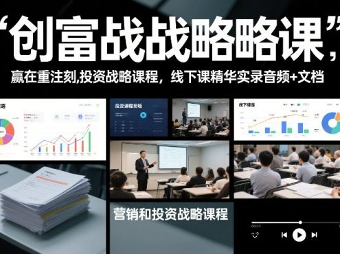 创富战略课,赢在重注时刻,营销和投资战略课程,线下课精华实录音频+文档