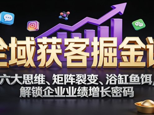 全域获客掘金课:六大思维、矩阵裂变、浴缸鱼饵,解锁企业业绩增长密码