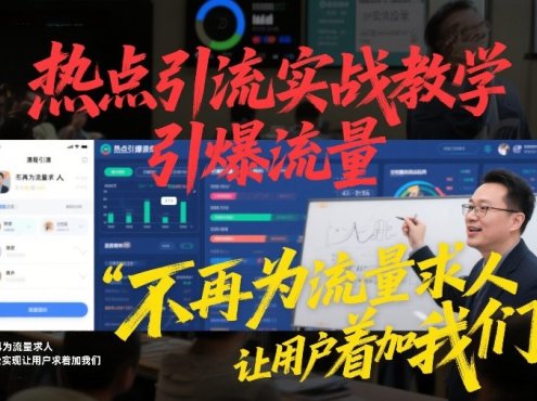 热点引流实战教学,引爆流量,不再为流量求人,轻松实现让用户求着加我们