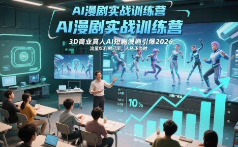 AI漫剧实战训练营，3D商业真人AI短剧漫剧引爆2026，流量红利期已至，入场正当时