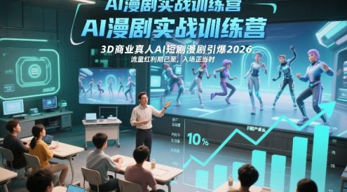 AI漫剧实战训练营,3D商业真人AI短剧漫剧引爆2026,流量红利期已至,入场正当时