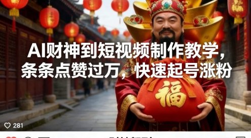 AI财神到短视频制作教学,条条点赞过万,快速起号涨粉