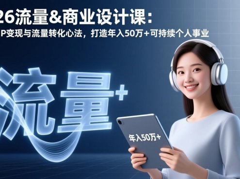 2026流量&商业设计课：普通人IP变现与流量转化心法，打造年入50万+可持续个人事业