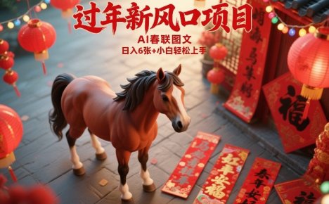 过年新风口项目,用ai春联图文,日入6张+小白轻松上手【揭秘】
