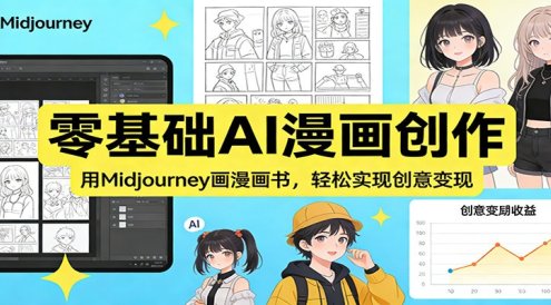 零基础AI漫画创作：用Midjourney画漫画书，轻松实现创意变现