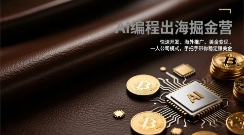 AI编程出海掘金营：快速开发、海外推广、美金变现，一人公司模式，手把手带你稳定赚美金