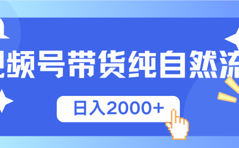 视频号带货，纯自然流，起号简单，爆率高轻松日入2000+