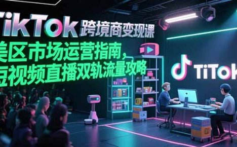 TikTok跨境电商变现课，美区市场运营指南，短视频直播双轨流量攻略