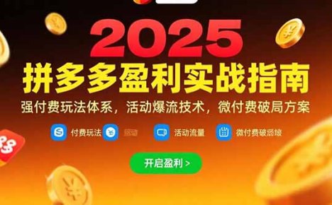 拼多多盈利实战指南，强付费玩法，活动爆流技术，微付费破局方案(更新7月