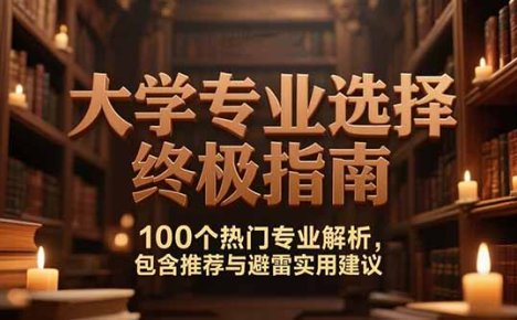 付费文：大学专业选择终极指南,100个热门专业解析,包含推荐与避雷实用建议