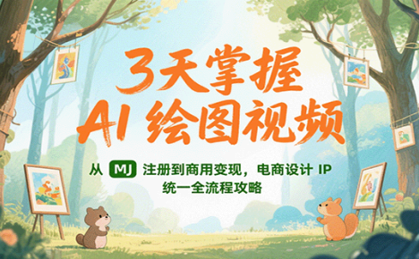 3天掌握AI绘图视频，从MJ 注册到商用变现，电商设计IP统一全流程攻略