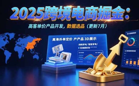 2025跨境电商掘金:蓝海市场定位,高客单价产品开发,数据选品(更新7月