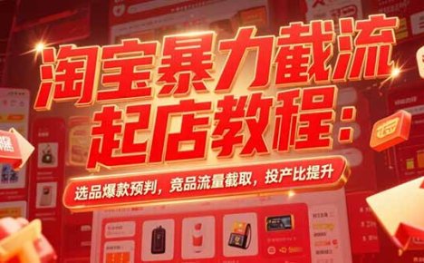 淘宝暴力截流起店教程:选品爆款预判,竞品流量截取,投产比提升