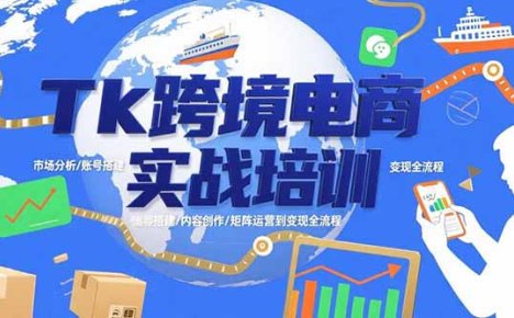 Tk跨境电商实战培训:市场分析/账号搭建/内容创作/矩阵运营到变现全流程