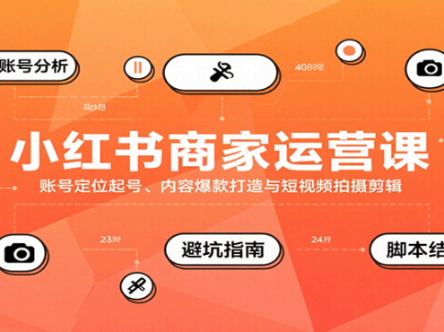 小红书商家运营课,账号定位起号、内容爆款打造与短视频拍摄剪辑